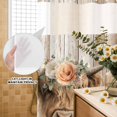 thumbnail image 3 of No Hook Shower Curtain, Spring Cow Floral Shower Curtains for Bathroom with See Through Top Window, Light Brown Wooden Farmhouse Waterproof & Washable Bath Curtain Extra Long 72"x96", 3 of 9