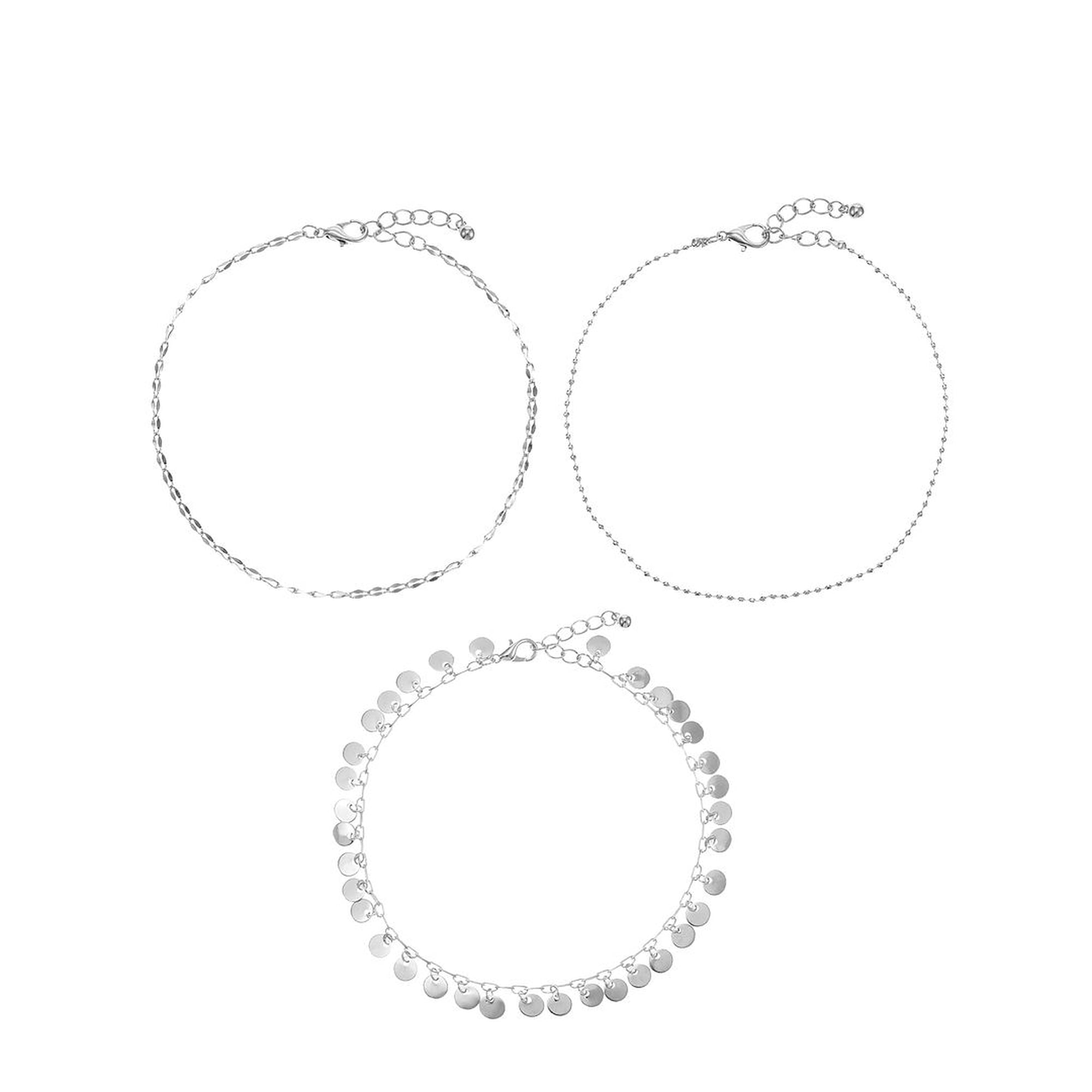 No Boundaries Anklet Set, Silver Tone, 3-Piece, Female, Adult & Teen