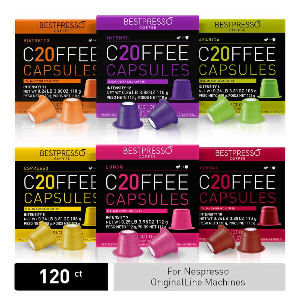 Bestpresso for Nespresso OriginalLine Machine 120 pods Certified Genuine Espresso Variety Pack, Pods - Walmart.com