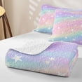 thumbnail image 4 of meiyoeat Colorful Gradient Quilt Full,Cute Rainbow Stars Print Full Bedspread Sets For Girl,3 Pieces, 4 of 7
