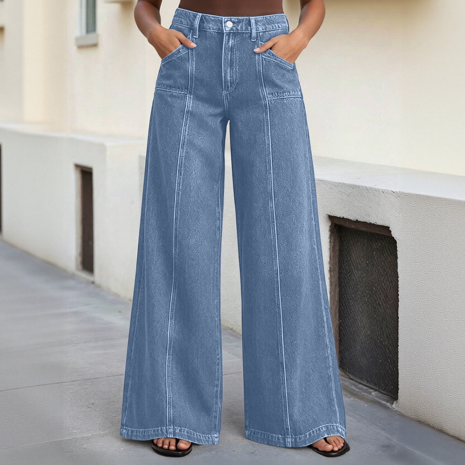 Byworldtasic Womens Wide Leg Jeans High Waisted Baggy Stretchy