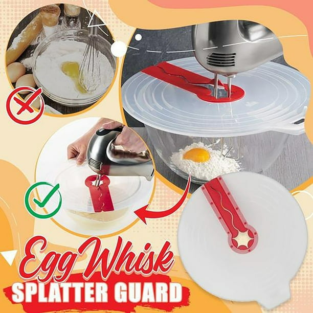 Fiudx Protector Antisalpicaduras para Batidor, Ajuste Universal para Cuencos y Batidores, Fácil de Limpiar, Sin Ensuciar, Incluye Un Práctico Mango, Apto para Lavavajillas, Tamaño 34 X 31 X 1,5 Cm