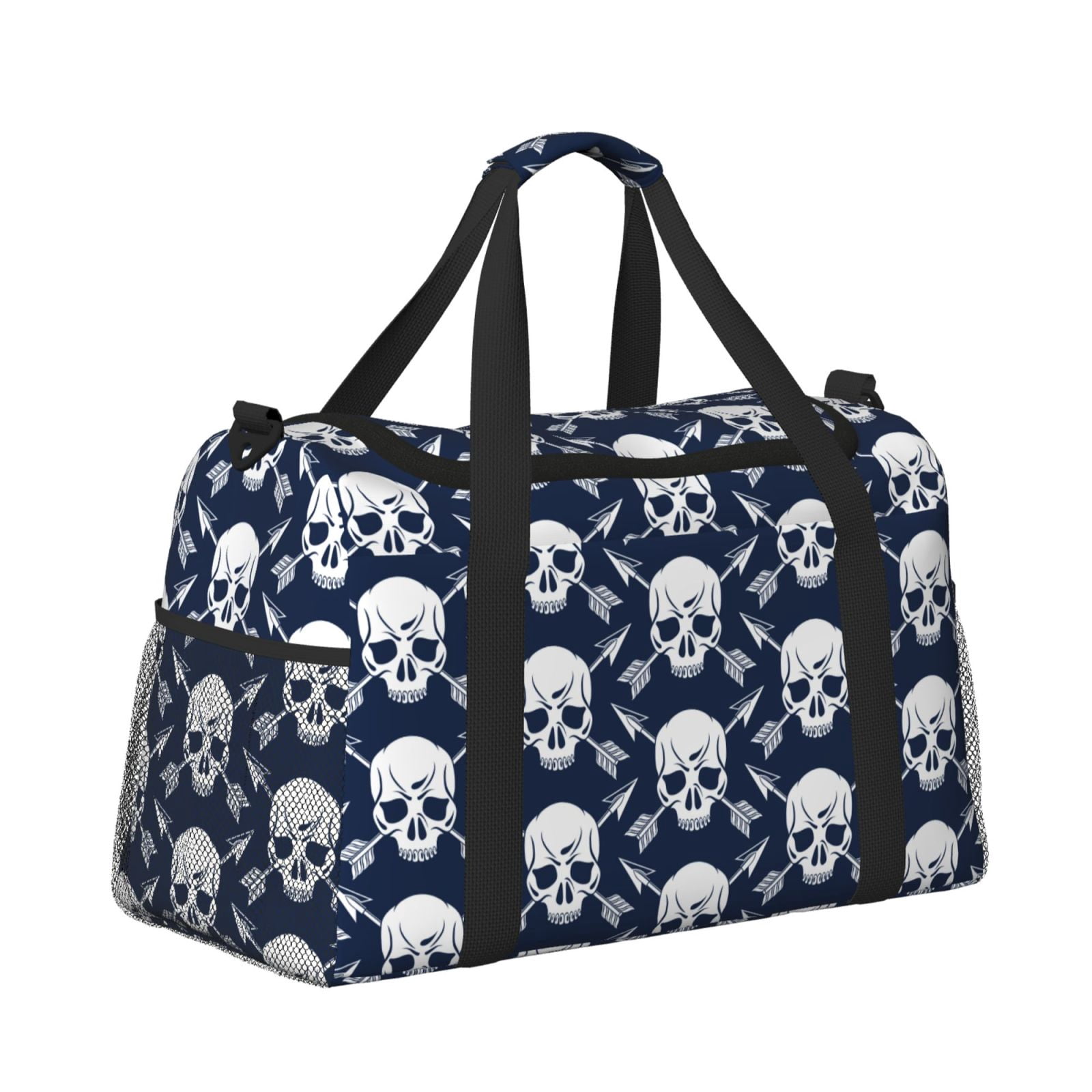 Fuzoiu white arrow Skull Print Travel Duffle Bag,Carry On Tote Bags,Duffel Bag,Sport Gym Bag, Hospital Bag for Labor and Delivery, Overnight Bag,Luggage Bag