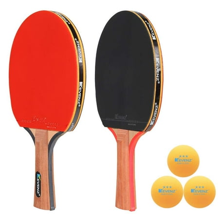 KEVENZ 2-Pack Professional Table Tennis Rackets,Patent Ping Pong Paddles with Long