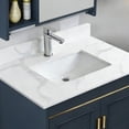 thumbnail image 5 of Montary 31-inch Quartz Bathroom Vanity Top with Undermounted Ceramic Sink & 4 Inch High Backsplash, 3/4" Thick Quartz Stone Vanity Sink Tops with 1 Pre-Drilled Hole, Calacatta White, 5 of 7