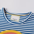thumbnail image 4 of ENFLASH 100% Cotton Little Girls Dress Short Sleeve Rainbow Toddler Summer Sundress Striped Dresses, 4 of 8