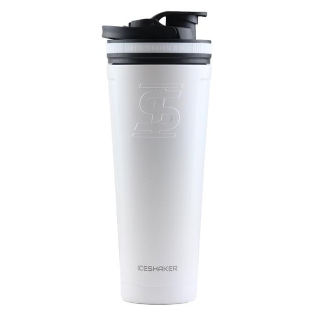 Ice Shaker 36 oz Water Bottle, White