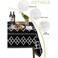 thumbnail image 5 of Black Boho Rectangle Tablecloth, Vintage Ethnic Tribe Abstract Art Geometric Waterproof & StainResistant Tablecloth, Washable Oil-proof Table Cover for Dining/Party/Wedding/Camping/Buffet 60x84 In, 5 of 9