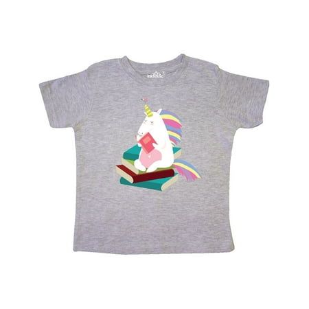 

Inktastic Reading Unicorn Book Lover Gift Gift Toddler Boy or Toddler Girl T-Shirt