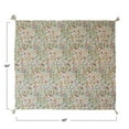 thumbnail image 2 of Creative Co-Op Soft Quilted Cotton Throw with Floral Pattern, Kantha Stitch and Tassels, Multicolor, 2 of 5