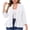 White women's casual blazer a1, variant on Women's Fall Winter 3/4 Sleeve Open Front Blazer Ruffle Casual Work Cardigan Plus Size Solid Basic Office Tops Fashion Outerwear, White XL