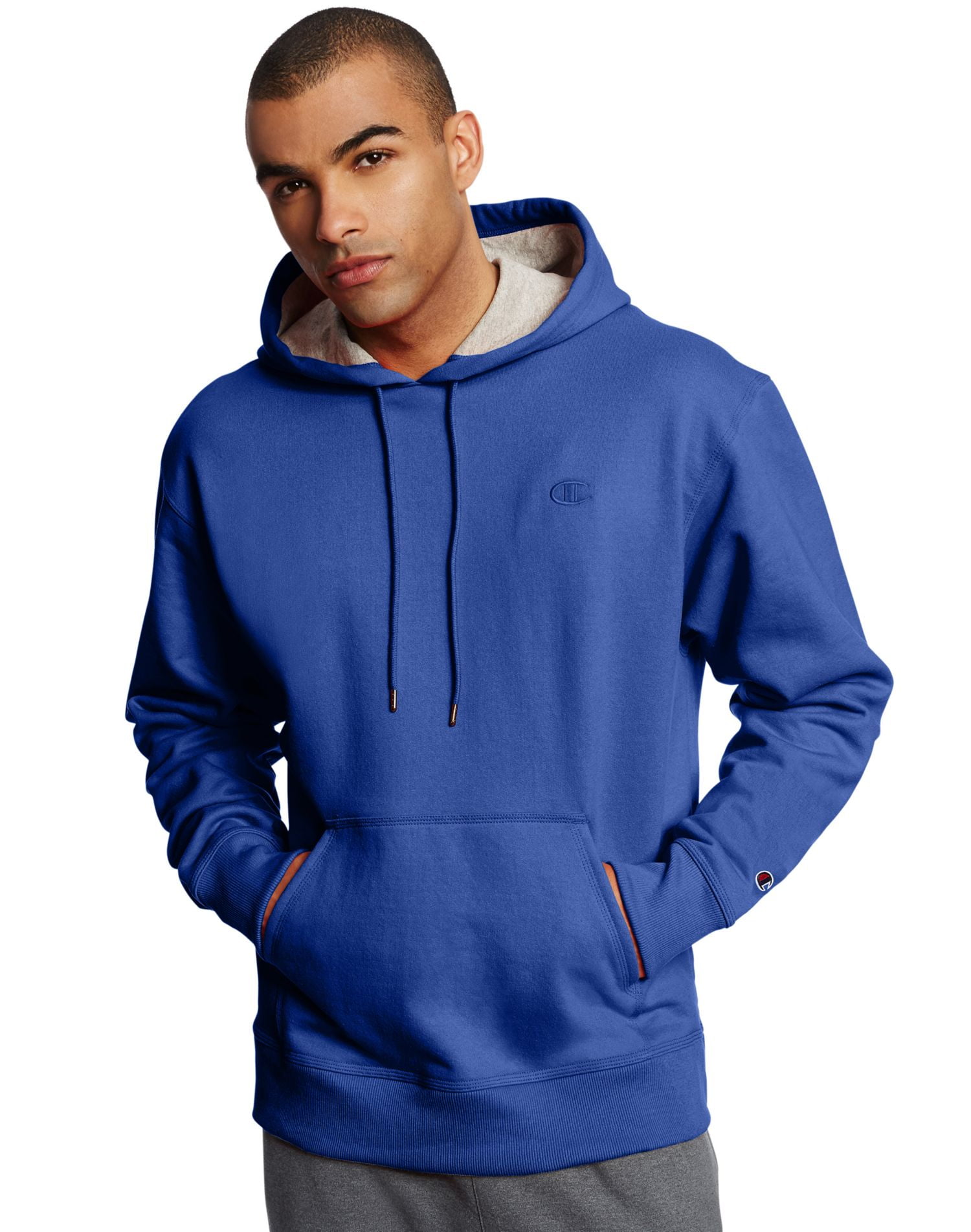 champion powerblend hoodie blue