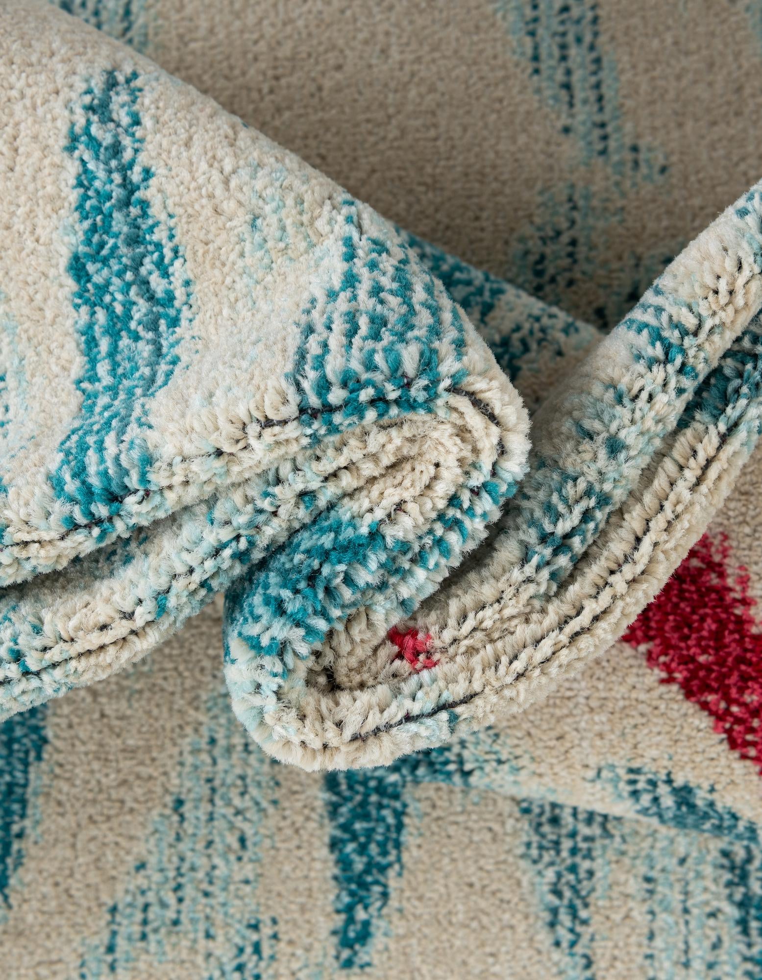 Unique Loom Positano Collection Area Rug - Shoal (2' 7" x 10' Runner Beige/Blue)