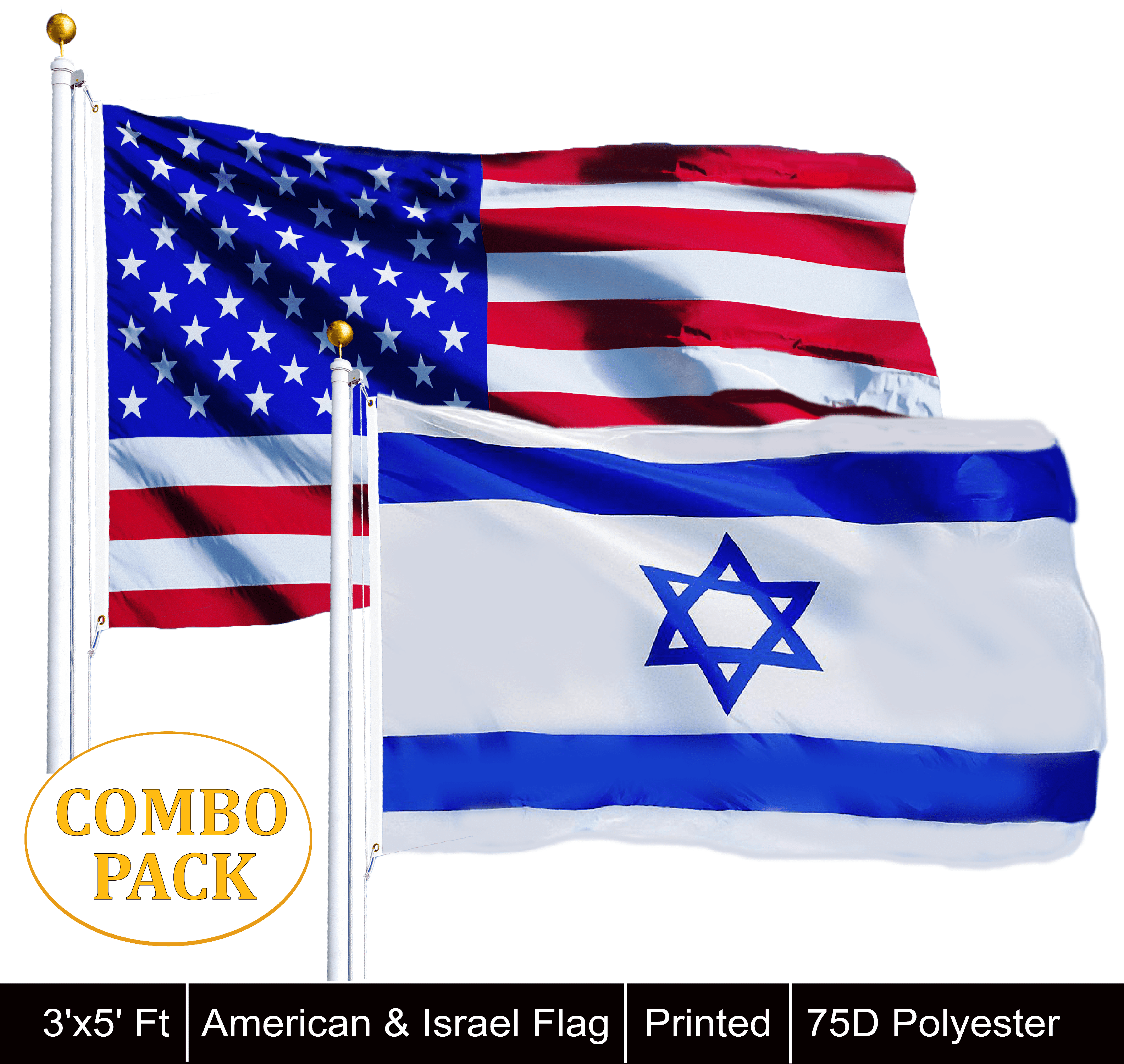 G128-3' x 5' ft Israel Flag 150D Quality Polyester