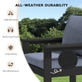 thumbnail image 4 of KINGYES 7 Piece HDPE Patio Furniture Set, All Weather Outdoor Modular Sectional Sofa Set, Patio Conversation Set for Backyard, Deck, Poolside, Black Frame with Grey Cushions, 4 of 7