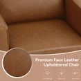 thumbnail image 4 of DREAMSIDEA Swivel Accent Chair, Swivel Barrel Chair, Upholstered Comfy 360 Degree Swivel Club Chair for Living Room/Bedroom/Waiting Room/Office(Faux Leather Brown, Set of 2), 4 of 6