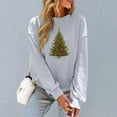 thumbnail image 4 of Christmas Sweatshirt Women Christmas Tree Graphic Pullover Long Sleeve Casual Holiday Tops Cute Winter Xmas Shirt, 4 of 5