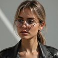 thumbnail image 3 of aisswzber Petites Lunettes Rondes Rondes Classiques Unisexes Légères Sans Ordonnance Lunettes Lentille Transparente Lunettes pour Femmes Hommes, 3 of 7