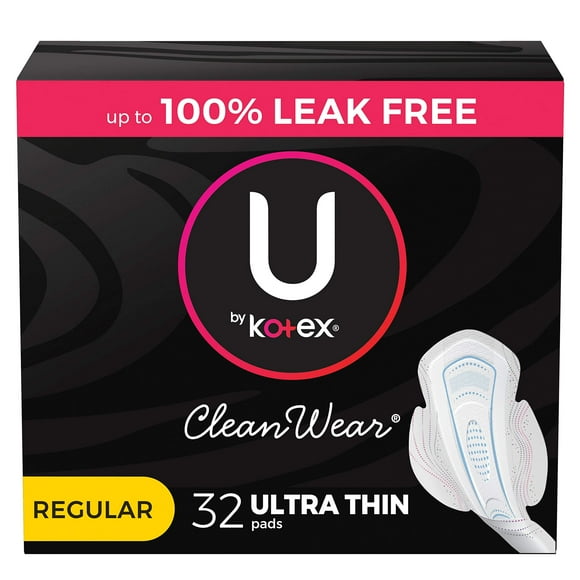 Servilletas sanitarias U de Kotex CleanWear, ultrafinas, 32 unidades