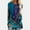 Blue, variant on Women Sweatshirt O-Neck Ethnic Style Print Casual Long Sleeve Plus Size Top