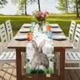 thumbnail image 4 of Easter Table Runner, Spring Bunny Botanical Eucalyptus Leaves Plants Washable Cotton Linen Table Runners 60 Inches Long, Dresser Scarf Runner for Coffee/TV Stands/Kitchen/Cabinets 13''x60'', 4 of 9