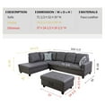 thumbnail image 2 of GCF Faux Leather 3 Piece Sectional Sofa Couch Set, L-Shaped Modern Sofa with Chaise Storage Ottoman and Pillows for Living Room Furniture, 2 of 5