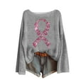 thumbnail image 1 of RXMEKW Chandail Graphique pour la Journée de Sensibilisation au Cancer du Sein pour Femmes, Col Rond, Manches Longues, Tricoté, 95 % Polyester 5 % Spandex, Noir, 1 of 4