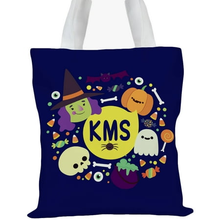 Custom Kids Spooky Halloween Monogram Tote Bag, Sizes 11
