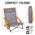 thumbnail image 6 of PORTAL Beach Chairs for Adults Camping Low Lightweight Portable Chair with Cup Holder Mesh Back Included Carry Bag for Outdoor Sand Lawn Travel Picnic Festival Concert 350LBS, 6 of 9