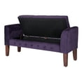 thumbnail image 3 of HomePop Velvet Tufted Storage Bench and Settee, 50"W x 18"D x 23"H, Purple, 3 of 11