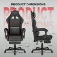 thumbnail image 3 of SOONTRANS Gaming Chair with Footrest, Computer Game Chair with Massage Lumbar Support & Headrest, High Back Vintage Office Game Chair for Adults and s, Black, 3 of 9