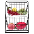 thumbnail image 3 of Estante De Almacenamiento De Hierro De Alta Con Gran Capacidad Cesta De Almacenamiento De Montaje De Doble Capa Resistente A La Oxidación Para Organizador De Condimentos De Cocina Frutas Noticed HA019910-00, 3 of 5