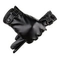 thumbnail image 2 of Lolmot Men Winter Sheepskin Leather Thermal Lined Driving Gloves All Fingers Touchscreen Texting Riding Short Wrist Gloves, 2 of 5