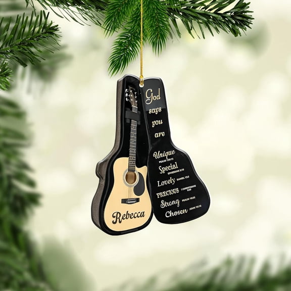 Personalized Guitar Ornament, Electric Guitar Ornament, Guitar Christmas Ornaments 2024, Acoustic Guitar Christmas Ornament, Guitar Christmas Ornaments Guitarist Gift Musical Instruments Xmas (G7) -