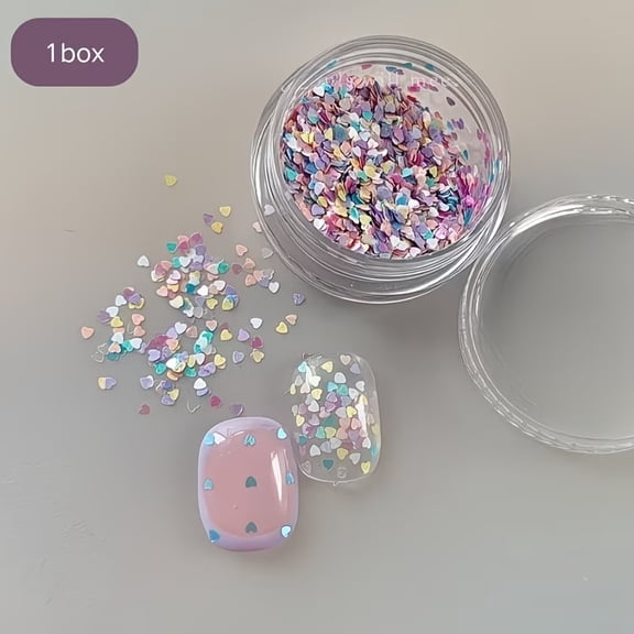 Ultra-Thin Mini Macaron Star Love Sequin Nail Charms for Creative Nail Art Designs - Cute Flat Sequins for DIY Manicure Decorations