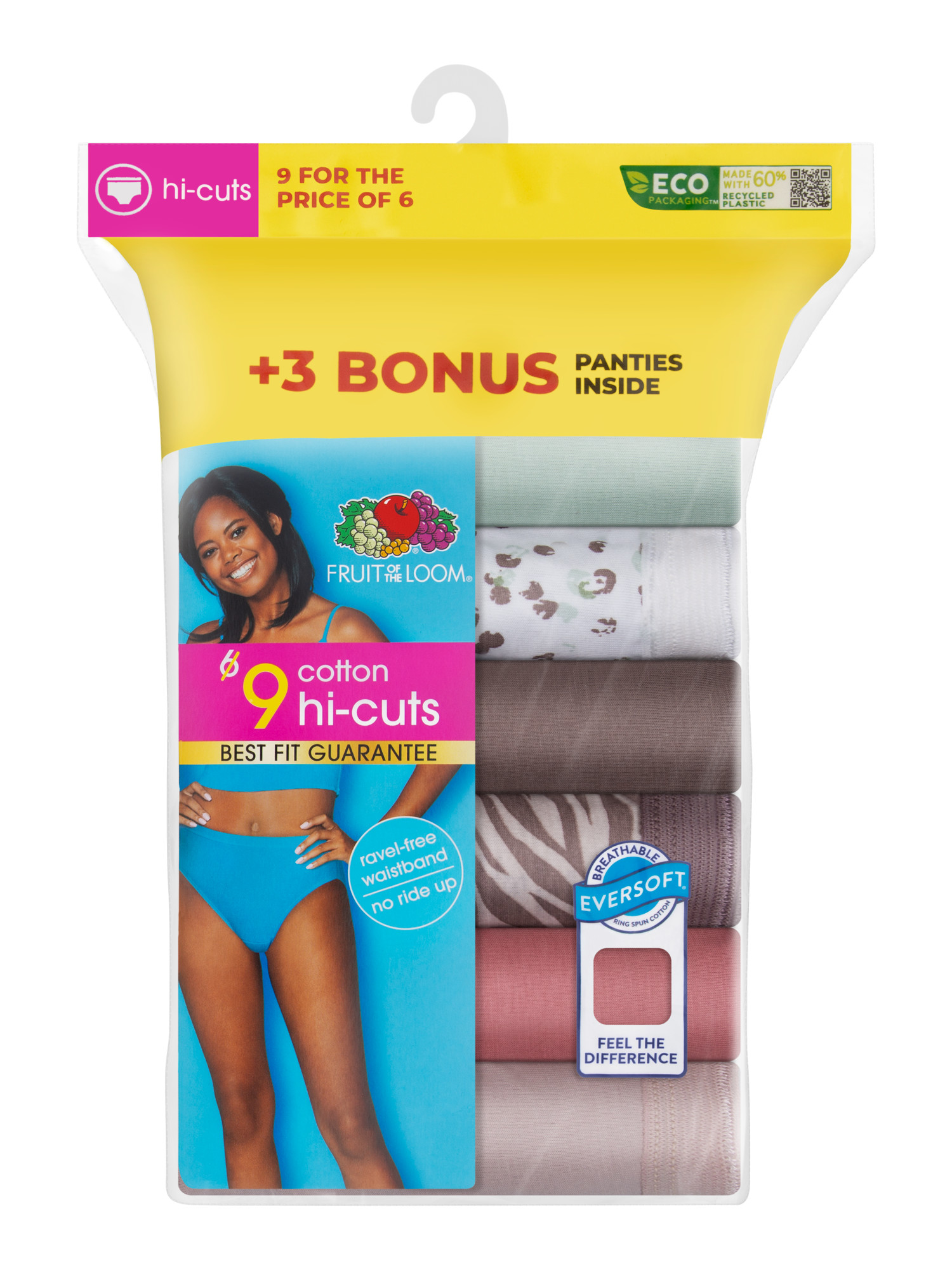 Fruit of the Loom Women's Hi-Cut Underwear, 6+3 Bonus Pack - image 2 of 9