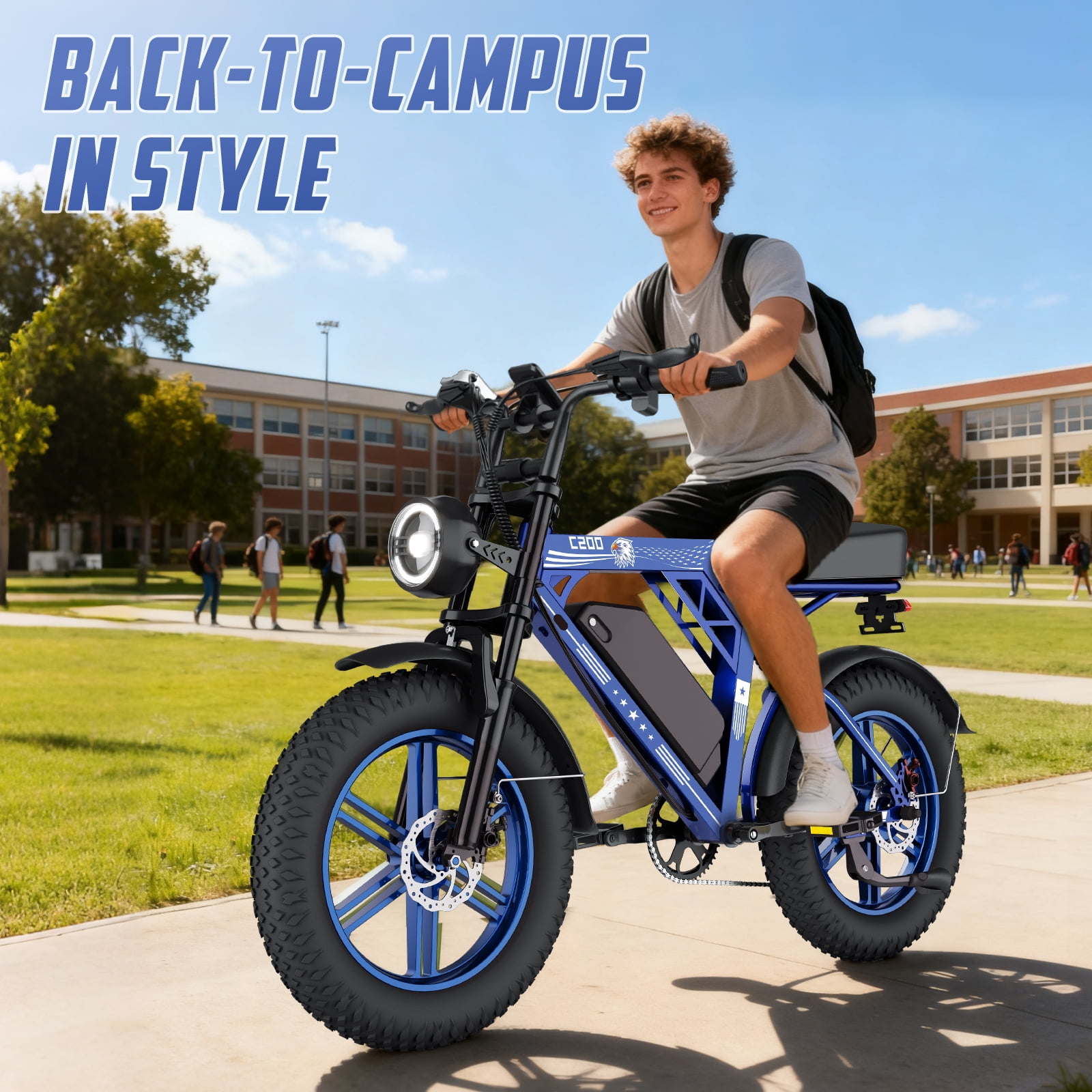 UL2849 Electric Bike for Adults, 1000W Motor, 20"x4" Fat Tire, 48V/17.5AH