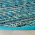 thumbnail image 3 of SAFAVIEH Rag Candis Striped Cotton Area Rug, Turquoise/Multi, 6' x 6' Round, 3 of 8