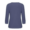 thumbnail image 6 of yunLCZ Ladies Blouse Everyday Low Price Women's 3/4 Length Sleeve Tops V Neck Basic Tee Solid Color Shirts Blouse Tops Women's Blouse T Shirt Everyday wear simple women's T-shirts, 6 of 7