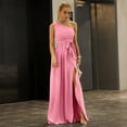 thumbnail image 6 of One-Shoulder Belted Front Split Dress, 6 of 11
