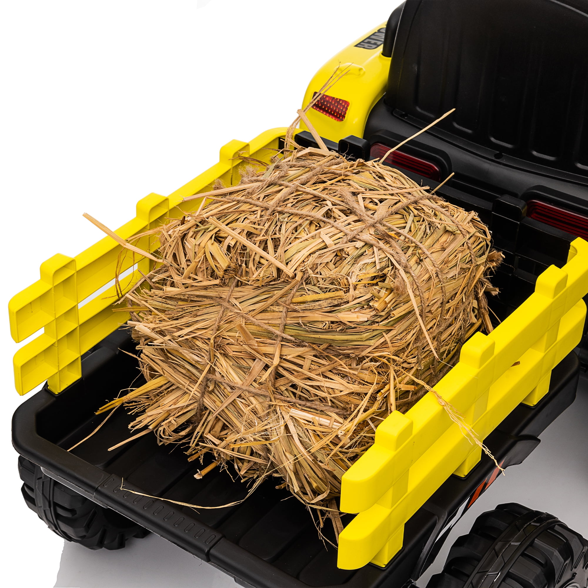 CIPACHO 12V Ride On Tractor with Trailer, 2.4RC, Electric Kids Car Three Speed Adjustable, USB, MP3, Power Display, Yellow CIPACHO 12V Ride On Tractor with Trailer, 2.4RC, Electric Kids Car Three Speed Adjustable, USB, MP3, Power Display, Yellow
