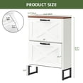 thumbnail image 2 of Dextrus Farmhouse Shoe Cabinet with 2 Flip Drawers, Free Standing Narrow Closet for Entryway Hallway, 2 of 8