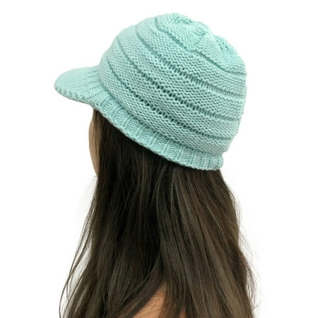YWDJ Hats for Women Fashionable Women Solid Stitching Outdoor Hats Crochet Knit Beanie Cap Peaked Cap Mint Green