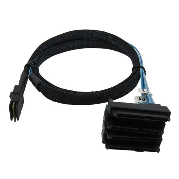 Mini SAS SFF-8087 a 4 SFF-8482 Cable 0.5m 36P 29P con Alimentación SATA ...