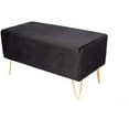 thumbnail image 3 of Brant House Eloise 31.5" Upholstered Modern Fabric Bench in Black Sky, 3 of 7