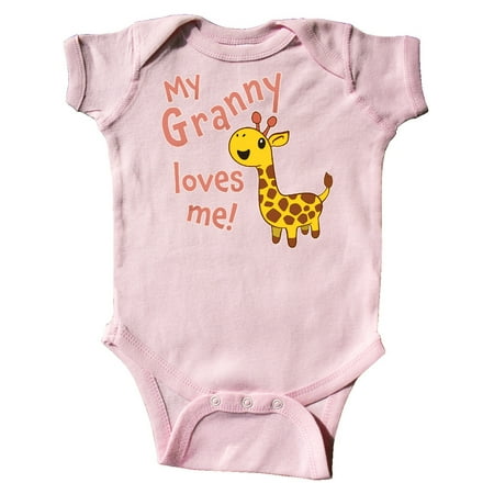 

Inktastic My Granny Loves me- cute giraffe Gift Baby Boy or Baby Girl Bodysuit