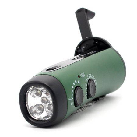 Hand Crank Charger Hand Crank Lights Battery Operated AM FM Weather Radio Phone Charger Night Fishing Gears Green