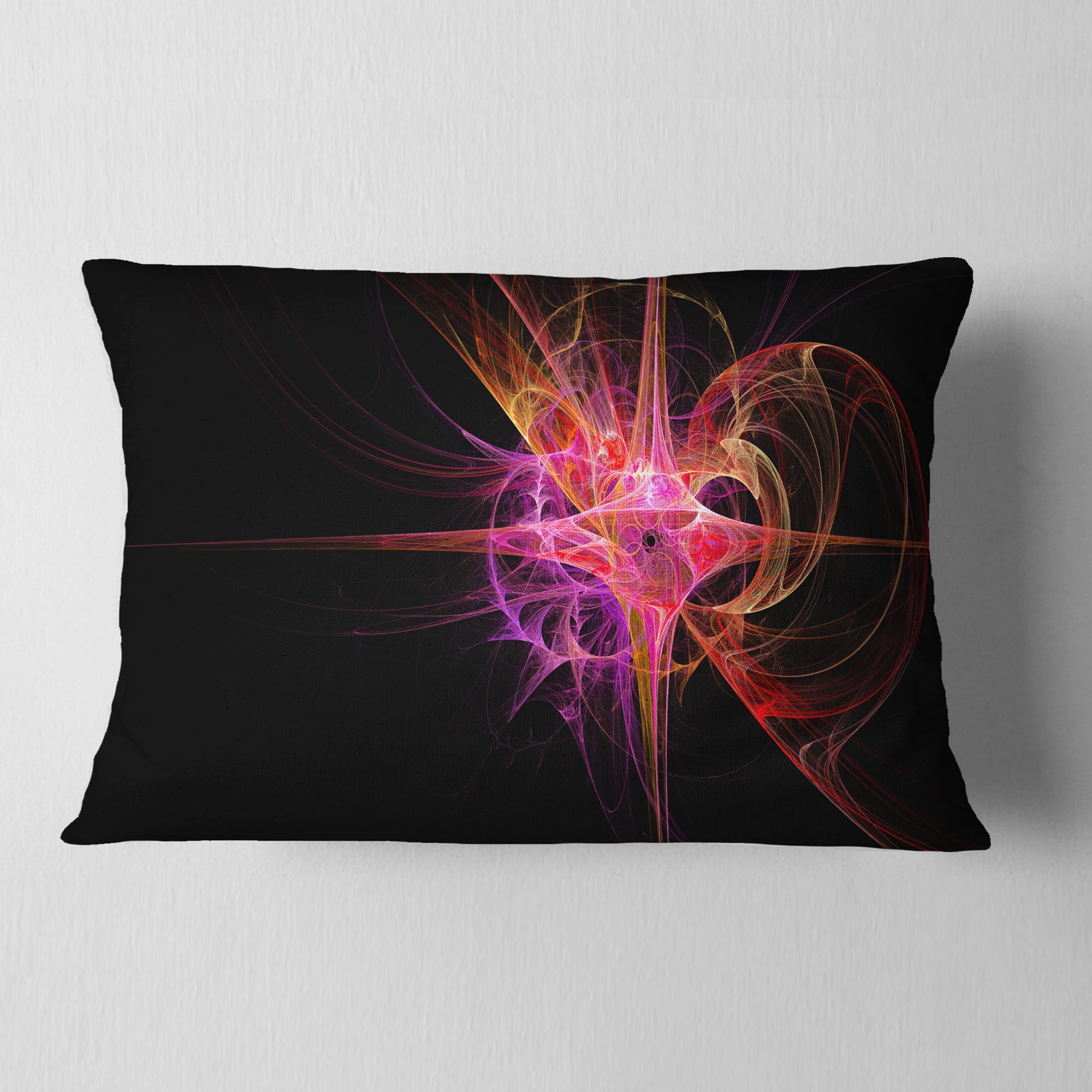 Designart Purple Bright Star - Abstract Throw Pillow - 12x20