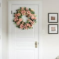 thumbnail image 3 of YOHAVEN Rose Flower Wreath 15.7", Artificial Floral Door Wreath Hanging Decorations for Wedding Party Holiday Christmas Farmhouse Wall Front Door Decor, 3 of 7