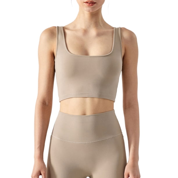 Txlixc Chaleco deportivo femenino, chaqueta de cuello cuadrado con estera extraible Txlixc moda